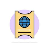 Pass Passport Ticket Hotel Abstract Circle Background Flat color Icon vector
