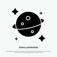 Planet Saturn Space solid Glyph Icon vector