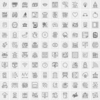 conjunto de 100 iconos de línea de negocios creativos vector