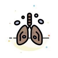 Pollution Cancer Heart Lung Organ Abstract Flat Color Icon Template