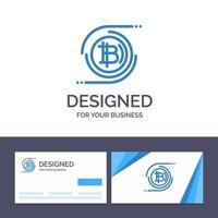 Creative Business Card and Logo template Bitcoins Bitcoin Block chain Crypto currency Decentralized Vector Illustration