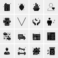 16 iconos universales de negocios vector ilustración de icono creativo para usar en proyectos relacionados con la web y dispositivos móviles