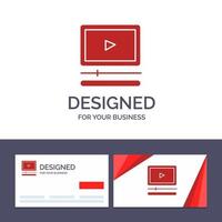 Creative Business Card and Logo template Video Player Audio Mp3 Mp4 Vector Illustration