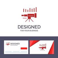 Creative Business Card and Logo template Telescope Business Forecast Forecasting Market Trend Vision Vector Illustration