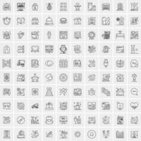 Set of 100 Creative Business Line Icons vector