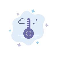 Temperature Thermometer Weather Spring Blue Icon on Abstract Cloud Background vector