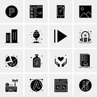 16 iconos universales de negocios vector ilustración de icono creativo para usar en proyectos relacionados con la web y dispositivos móviles