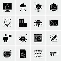 16 iconos universales de negocios vector ilustración de icono creativo para usar en proyectos relacionados con la web y dispositivos móviles