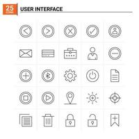 25 User Interface icon set vector background