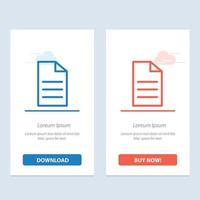 File Data User Interface  Blue and Red Download and Buy Now web Widget Card Template vector