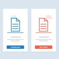 File Data User Interface  Blue and Red Download and Buy Now web Widget Card Template vector