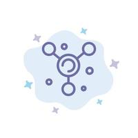 Atom Molecule Science Blue Icon on Abstract Cloud Background vector