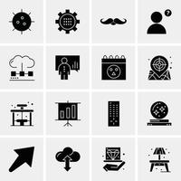 16 iconos universales de negocios vector ilustración de icono creativo para usar en proyectos relacionados con la web y dispositivos móviles