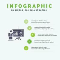 Presentation Office University Professor  Solid Icon Infographics 5 Steps Presentation Background vector