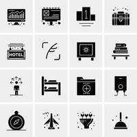 16 iconos universales de negocios vector ilustración de icono creativo para usar en proyectos relacionados con la web y dispositivos móviles