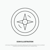 Navigation Compass Location Line Icon Vector