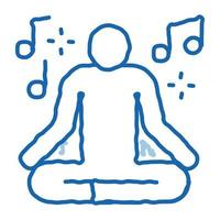 Musical Man Relaxation doodle icon hand drawn illustration vector