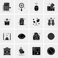 16 iconos universales de negocios vector ilustración de icono creativo para usar en proyectos relacionados con la web y dispositivos móviles