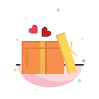 Gift Love Heart Wedding Abstract Flat Color Icon Template vector