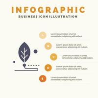 Artificial Biology Digital Leaf Life Solid Icon Infographics 5 Steps Presentation Background vector