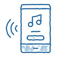 Music Phone App doodle icon hand drawn illustration vector