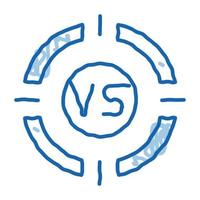 Vs Target doodle icon hand drawn illustration vector