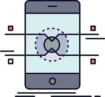 Api interface mobile phone smartphone Flat Color Icon Vector