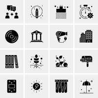 16 iconos universales de negocios vector ilustración de icono creativo para usar en proyectos relacionados con la web y dispositivos móviles