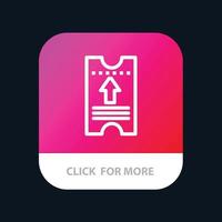 Ticket Pass Hotel Arrow Mobile App Button Android and IOS Line Version vector