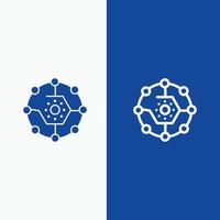 Computing Computing Share Connectivity Network Share Line and Glyph Solid icon Blue banner vector