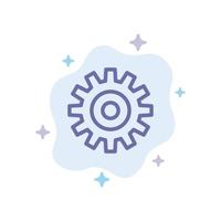 Gear Setting Wheel Cogs Blue Icon on Abstract Cloud Background vector