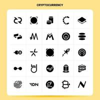 Solid 25 Cryptocurrency Icon set Vector Glyph Style Design Black Icons Set Web and Mobile Business ideas design Vector Illustration