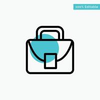 Bag Worker Logistic Global turquoise highlight circle point Vector icon