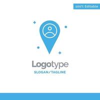 Location Map Man Blue Solid Logo Template Place for Tagline vector