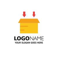 caja logística abierta plantilla de logotipo de empresa color plano vector