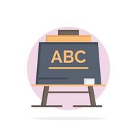 aprendizaje maestro abc tablero círculo abstracto fondo color plano icono vector