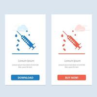 jeringa de inyección tratamiento de vacuna azul y rojo descargar y comprar ahora plantilla de tarjeta de widget web vector