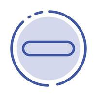 Delete Less Minus Remove Blue Dotted Line Line Icon vector