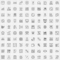 Set of 100 Creative Business Line Icons vector