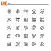 25 icono de seo conjunto de antecedentes vectoriales vector