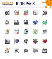 Coronavirus 2019nCoV Covid19 Prevention icon set bacteria safety head protection sickness fever viral coronavirus 2019nov disease Vector Design Elements