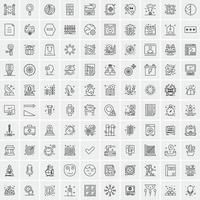 Set of 100 Creative Business Line Icons vector