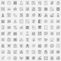 Set of 100 Creative Business Line Icons vector