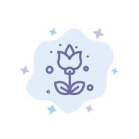 Flower Flora Floral Flower Blue Icon on Abstract Cloud Background vector