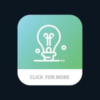 Bulb Education Idea Mobile App Button Android and IOS Line Version vector