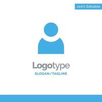 Avatar User Basic Blue Solid Logo Template Place for Tagline vector