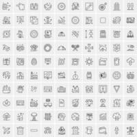 Set of 100 Creative Business Line Icons vector