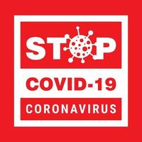 Red coronavirus poster COVID 19 sign Vector COVID19 Awareness Poster