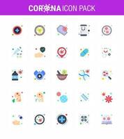 Coronavirus Precaution Tips icon for healthcare guidelines presentation 25 Flat Color icon pack such as online medical coffin healthcare skull viral coronavirus 2019nov disease Vector Design Elem