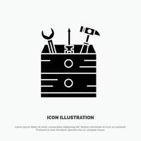 Tool Box Carpenter Tools solid Glyph Icon vector